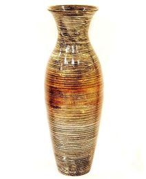 30" Golden Brown Spun Bamboo Accent Floor Vase