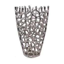 9' X 9' X 16' Silver Aluminum Branch Twig Large Table Vase