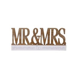 Wooden Mr. and Mrs. Dcor Piece