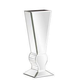 Beveled Mirrored Panel Art Deco Tall Vase