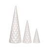 Set of Three White Ceramic Tree Dcor Pieces