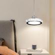 Silver Modern Faux Crystal Compact Ring LED Pendant Lamp